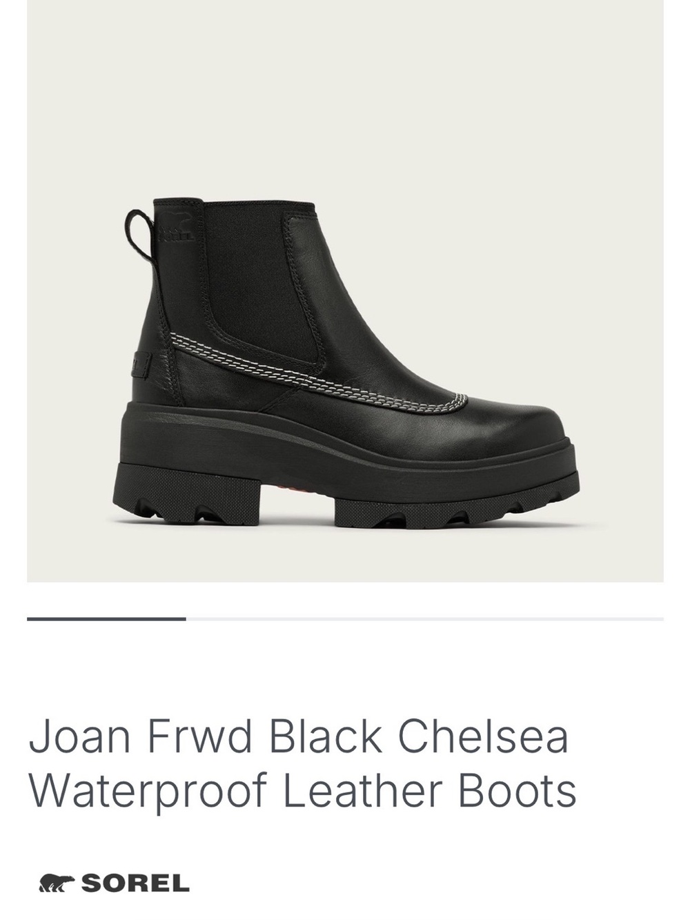 Sorel Black Chunky Chelsea Leather Ankle Boots